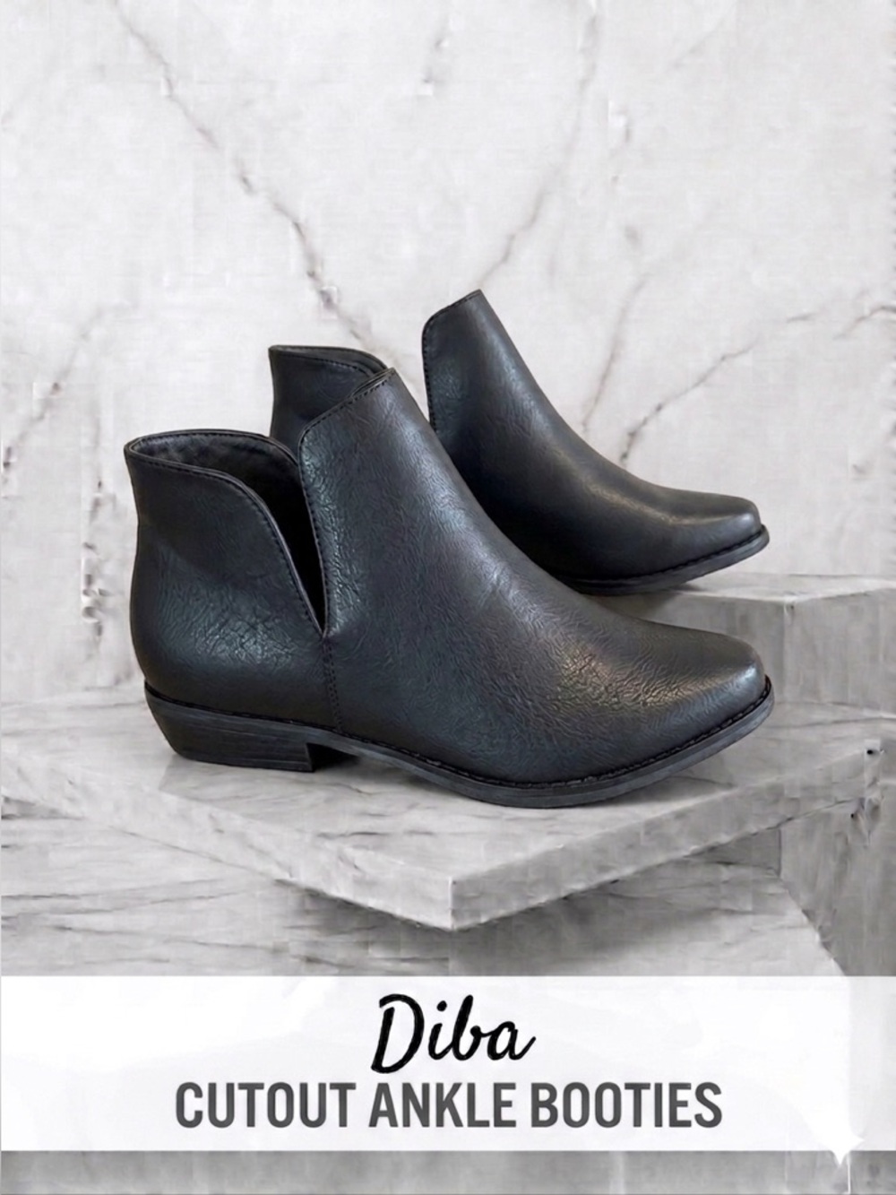 Diba Black Cutout Ankle Booties Size 7 Like New!!!